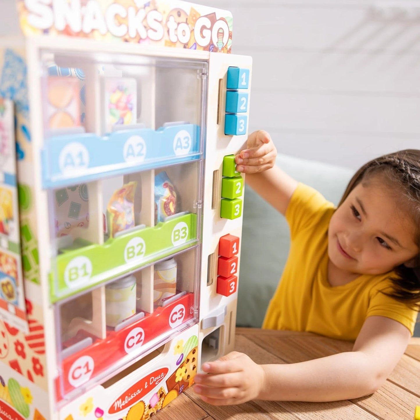 Melissa & Doug Sort, Stock, Select Wooden Vending Machine Play Set, Wooden Toy Play Food for Boys and for Girls 3+