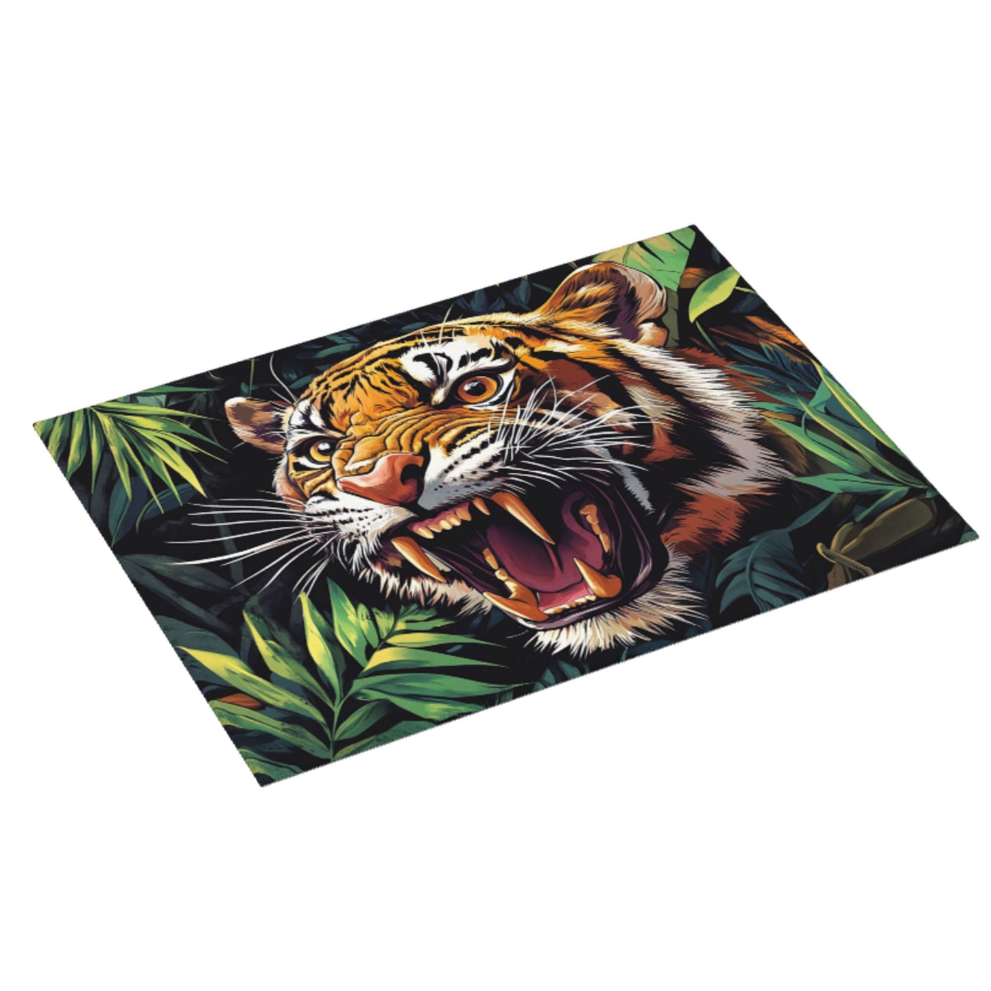 Roaring Tiger Pattern Kitchen Drying Mat