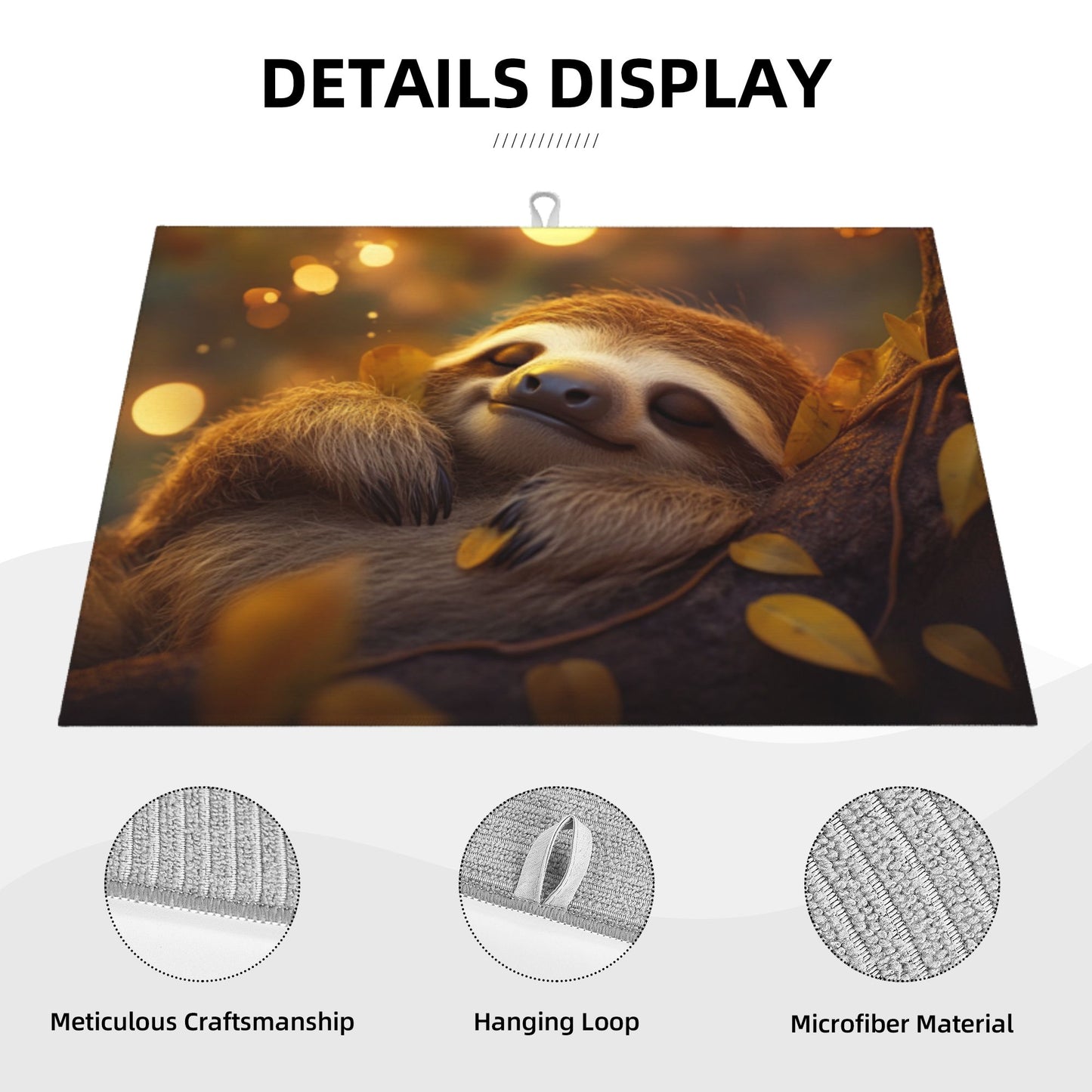 Cute Sloth Pattern Kitchen Drying Mat