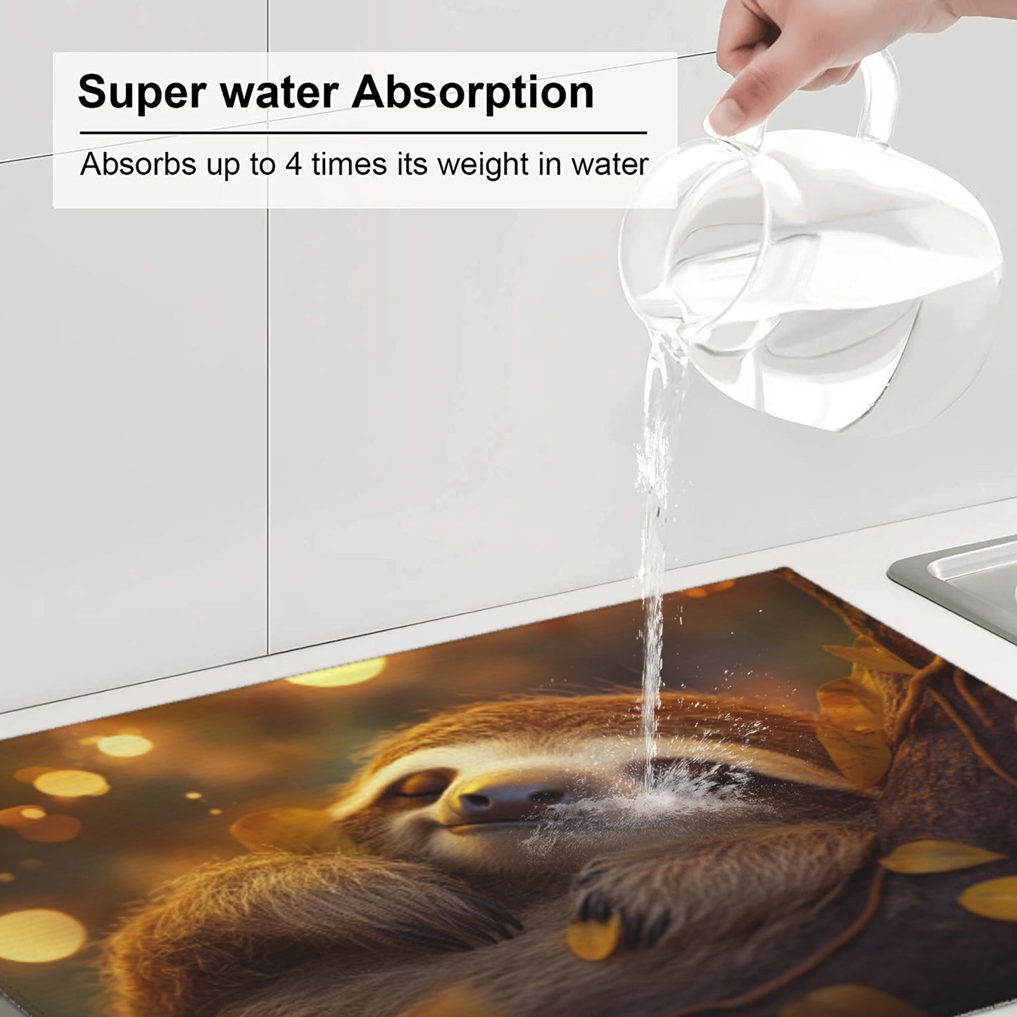 Cute Sloth Pattern Kitchen Drying Mat