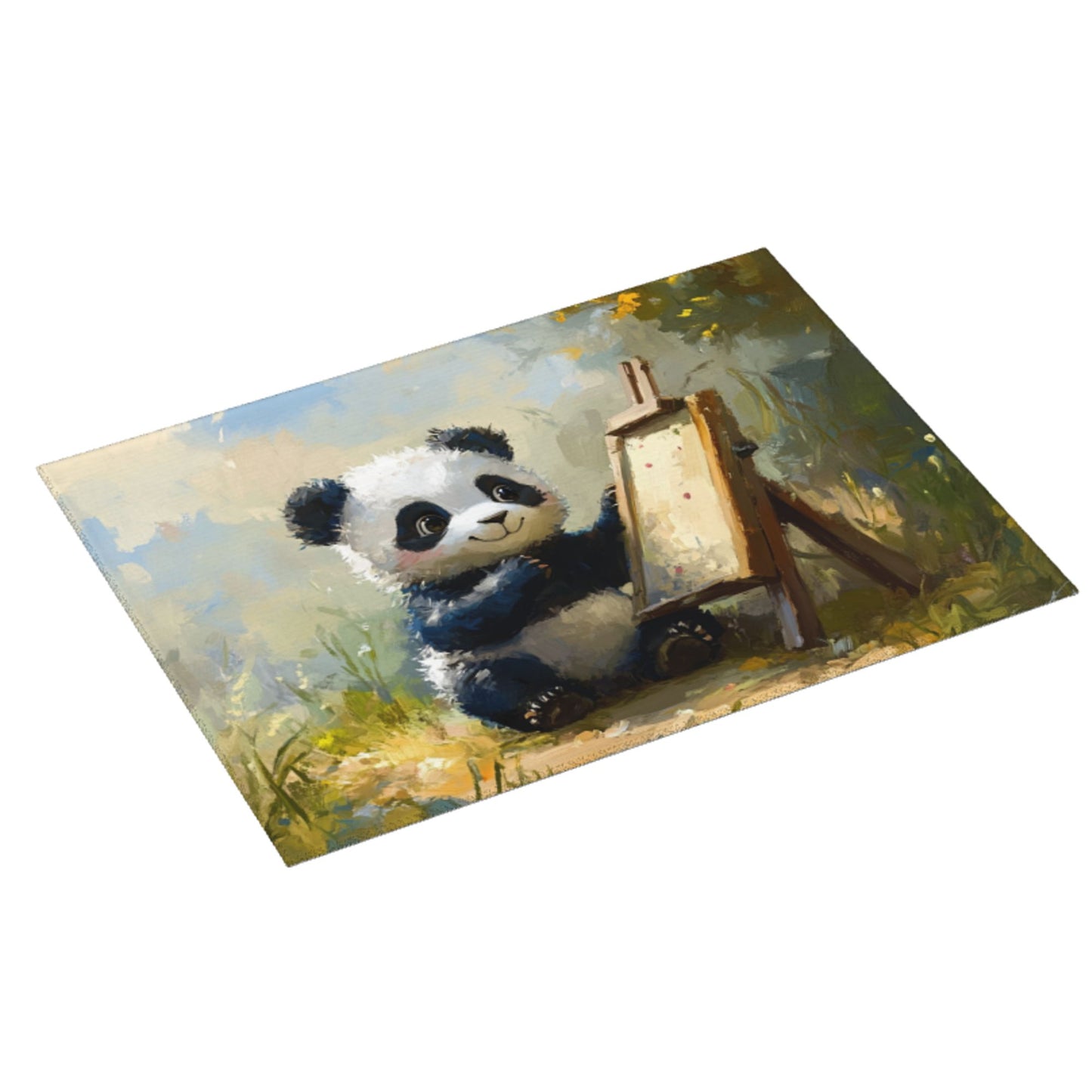 Cute Panda Illustration Kitchen Drying Mat