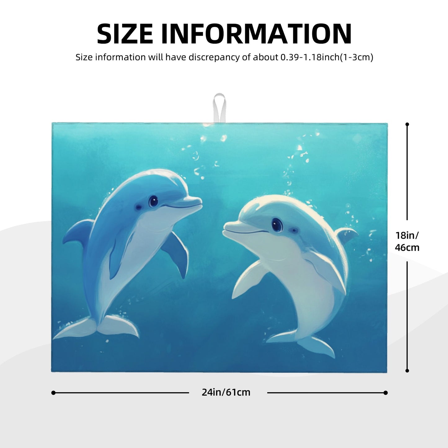 Ocean Dolphin Pattern Kitchen Drying Mat