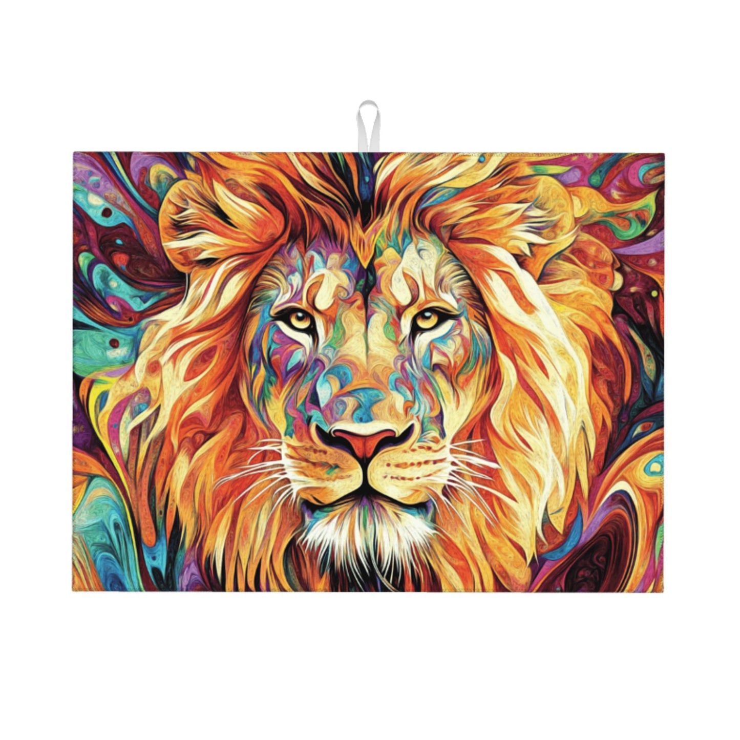 Colorful Lion Pattern Kitchen Drying Mat