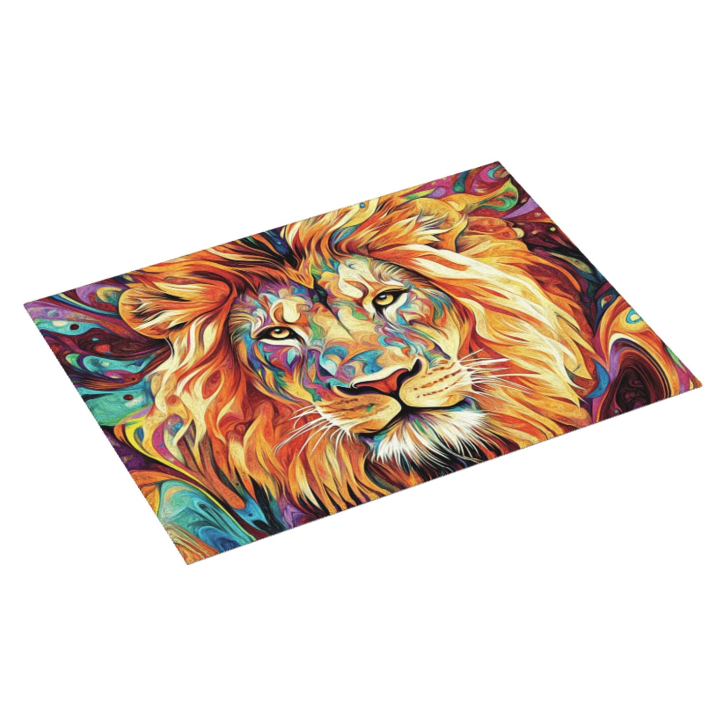 Colorful Lion Pattern Kitchen Drying Mat
