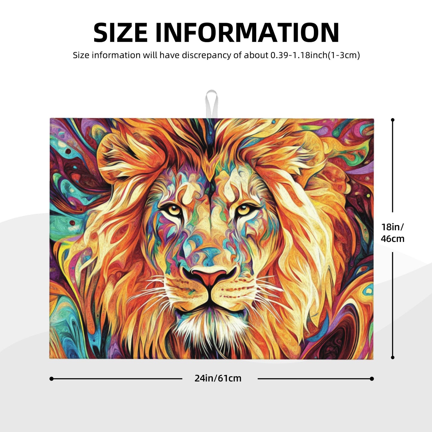 Colorful Lion Pattern Kitchen Drying Mat