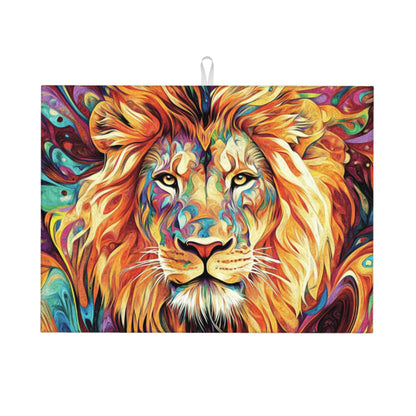 Colorful Lion Pattern Kitchen Drying Mat