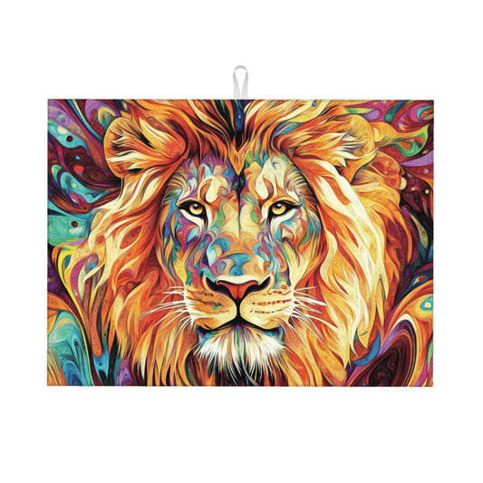 Colorful Lion Pattern Kitchen Drying Mat