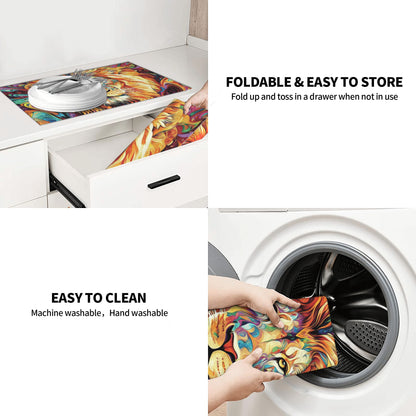 Colorful Lion Pattern Kitchen Drying Mat