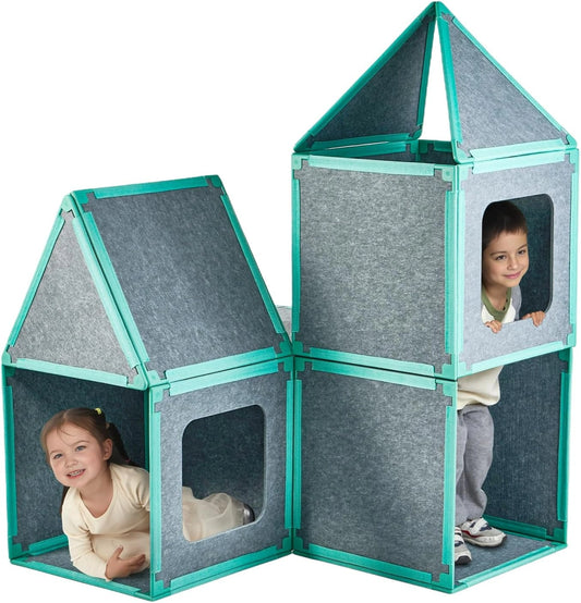 20-Piece Magnetic Fort Building Kit for Kids – Giant Modular Playhouse Panels, STEM Construction Toy for Creative Indoor Play
